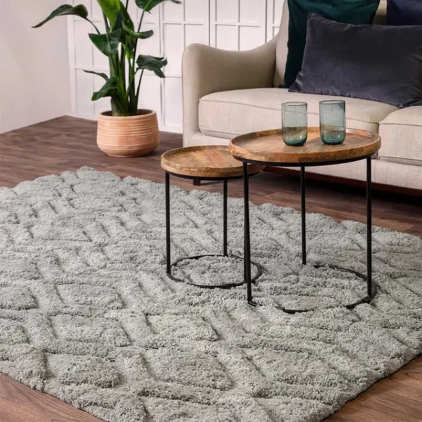 Harrison 3D Shag Rug Silver