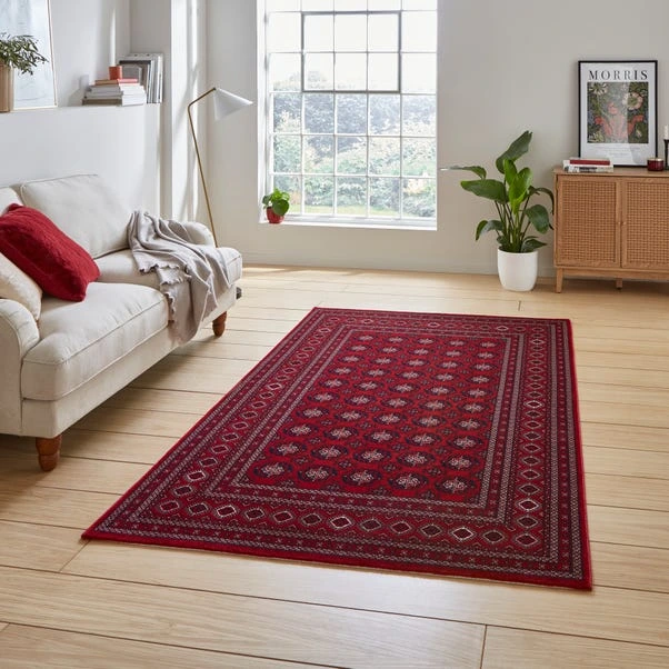 Heritage red oriental rug with traditional pattern