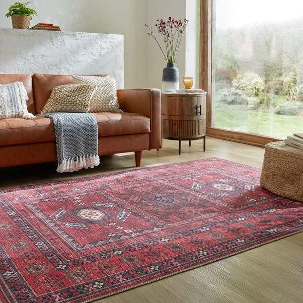 Kasra Persian washable rug with Kilim pattern