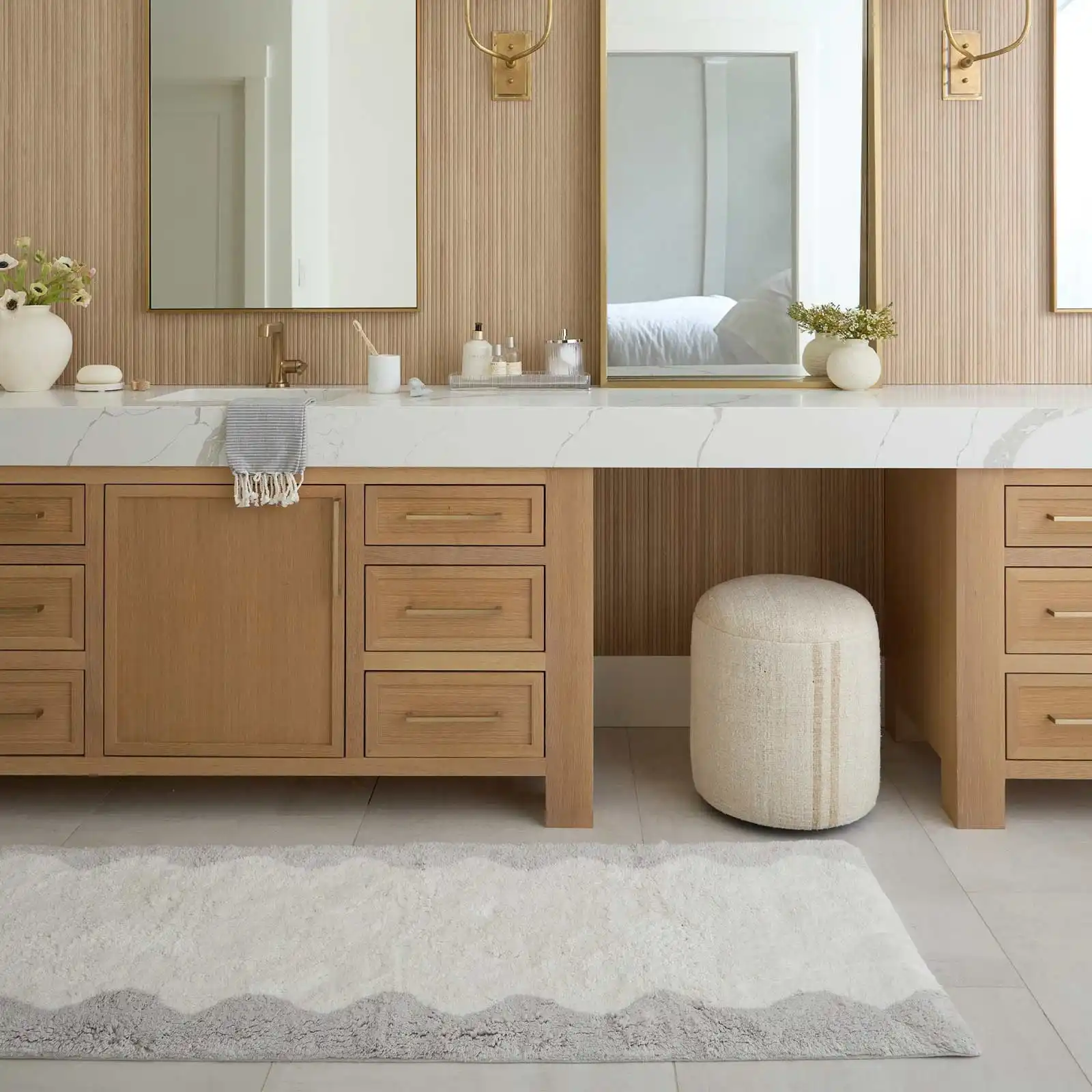 Plush Harper Cloud 100% cotton bathroom rug