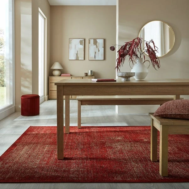 Tapal abstract chenille rug with tonal pattern