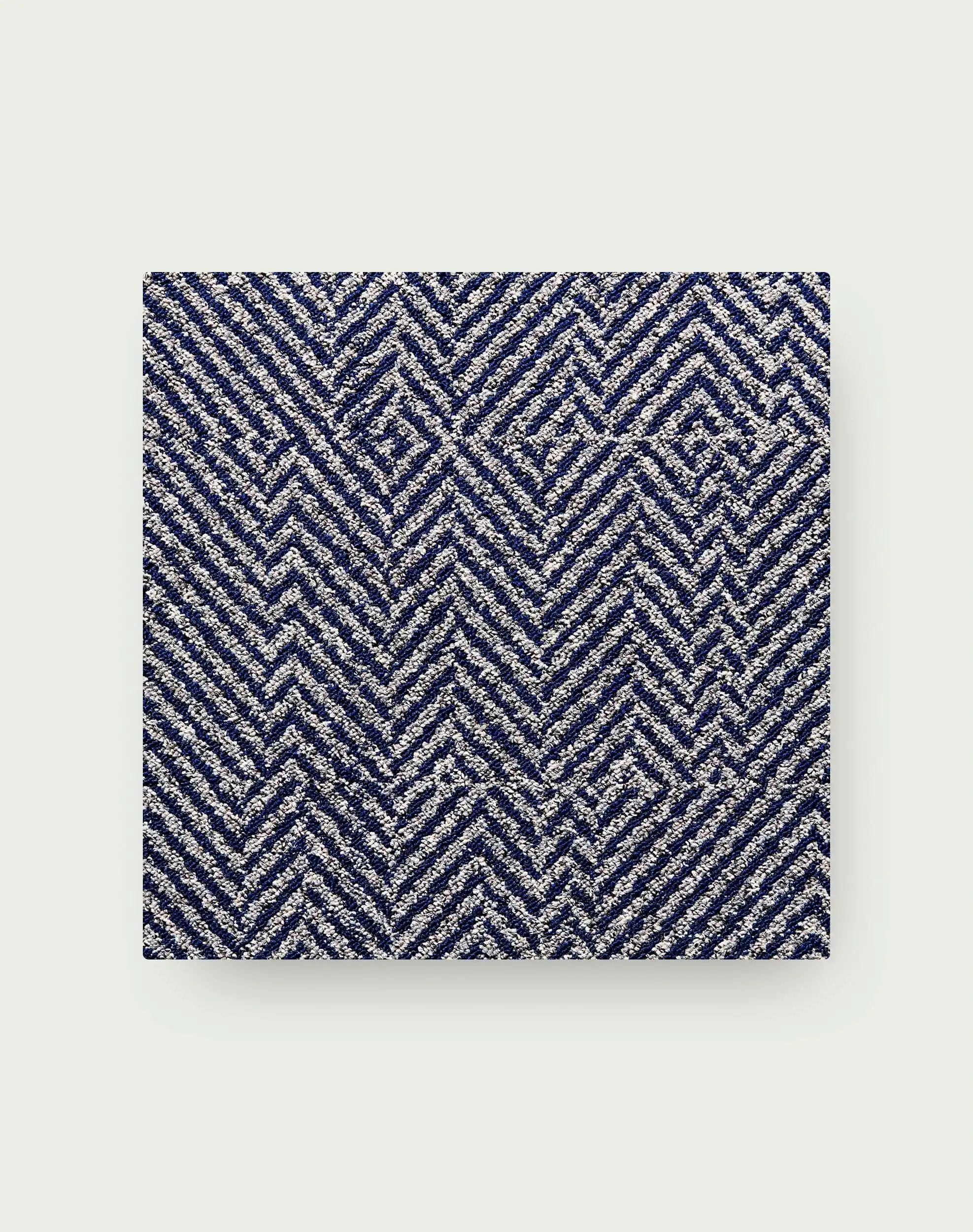 Indigo sisal-inspired carpet runner in a bright bedroom